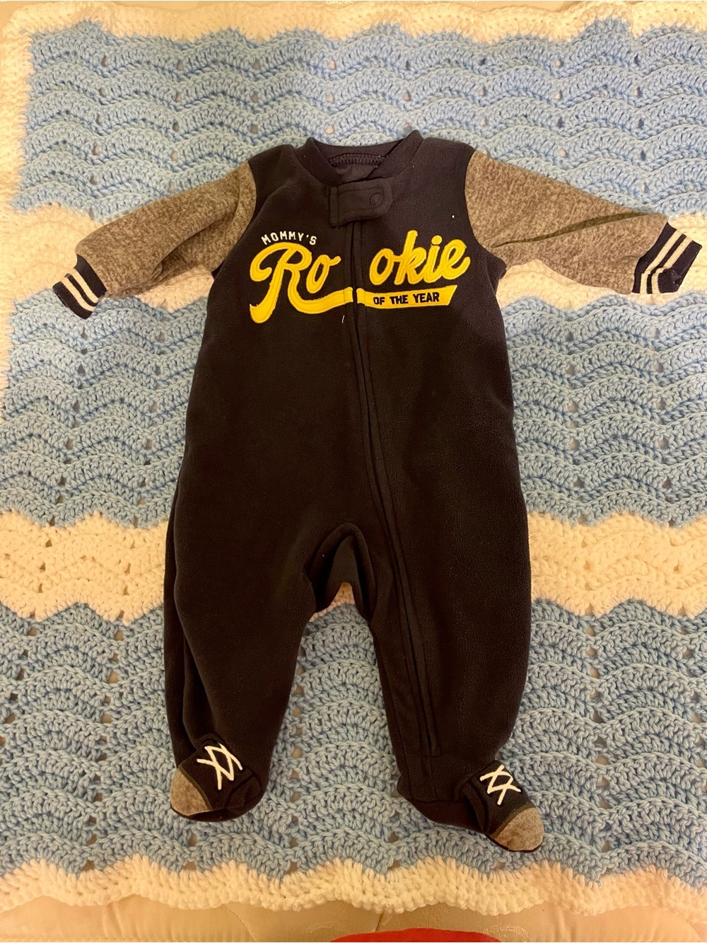 Carter’s Navy and Gray 'Rookie' Baby One-Piece